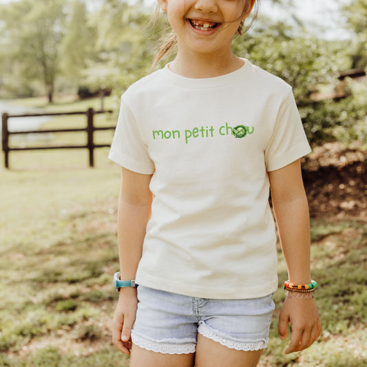 Mon Petit Chou French Shirt My Sweetheart Cabbage Youth Short Sleeve Tee